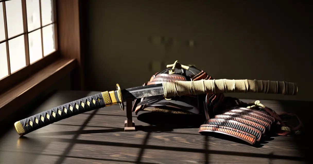 Katana and samurai armour representing Team Ninja's Rise of the Ronin combat design