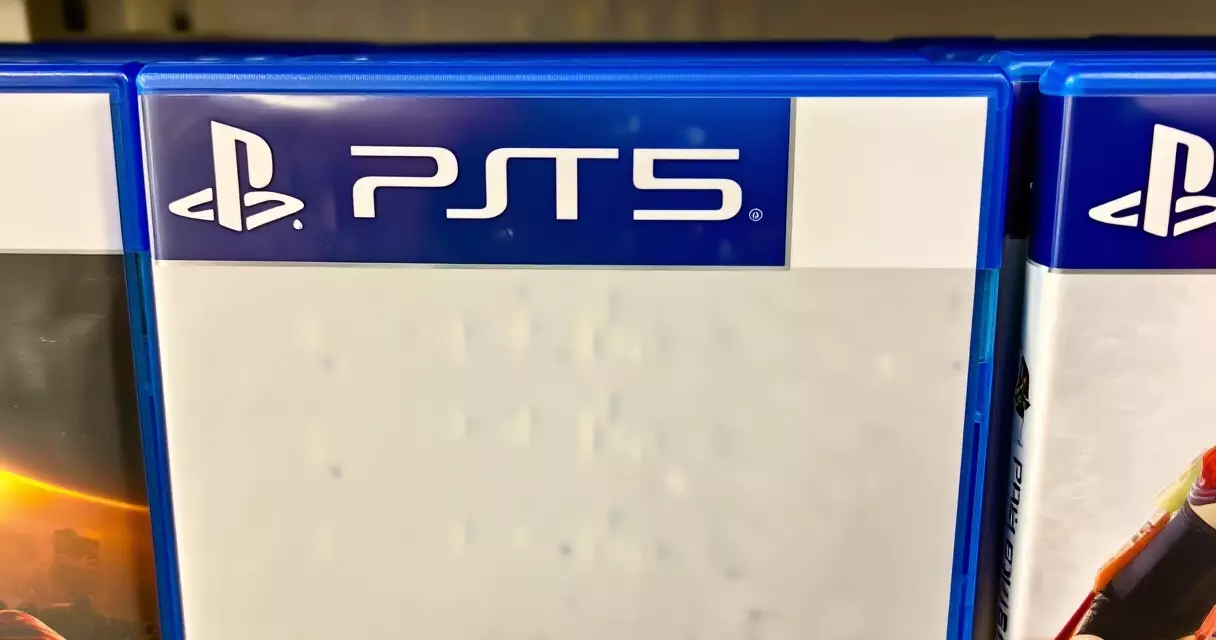 PlayStation 5 physical game cases on retail shelf