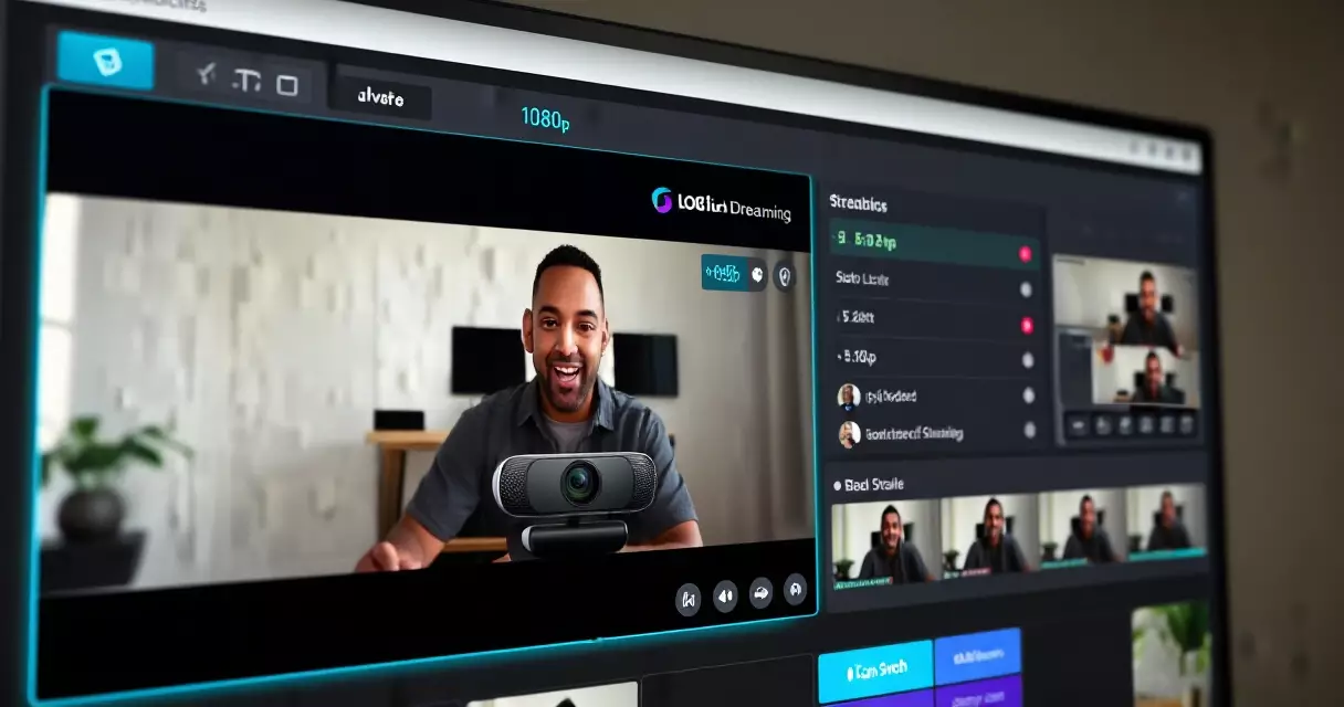 OBS Studio webcam settings panel showing 1080p Logitech C922 video feed