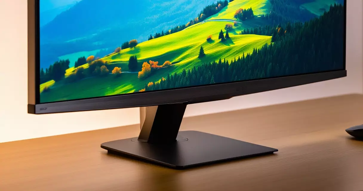 Gigabyte M27Q 27-inch gaming monitor shown at an angle on a desk