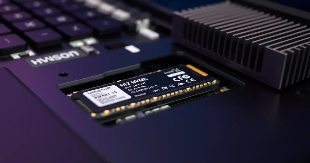 Installing an M.2 NVMe SSD into a gaming laptop storage slot