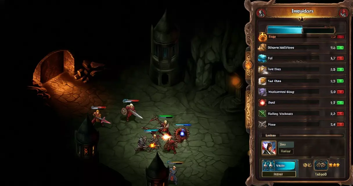 Action game combat versus RPG stat screen side by side comparison
