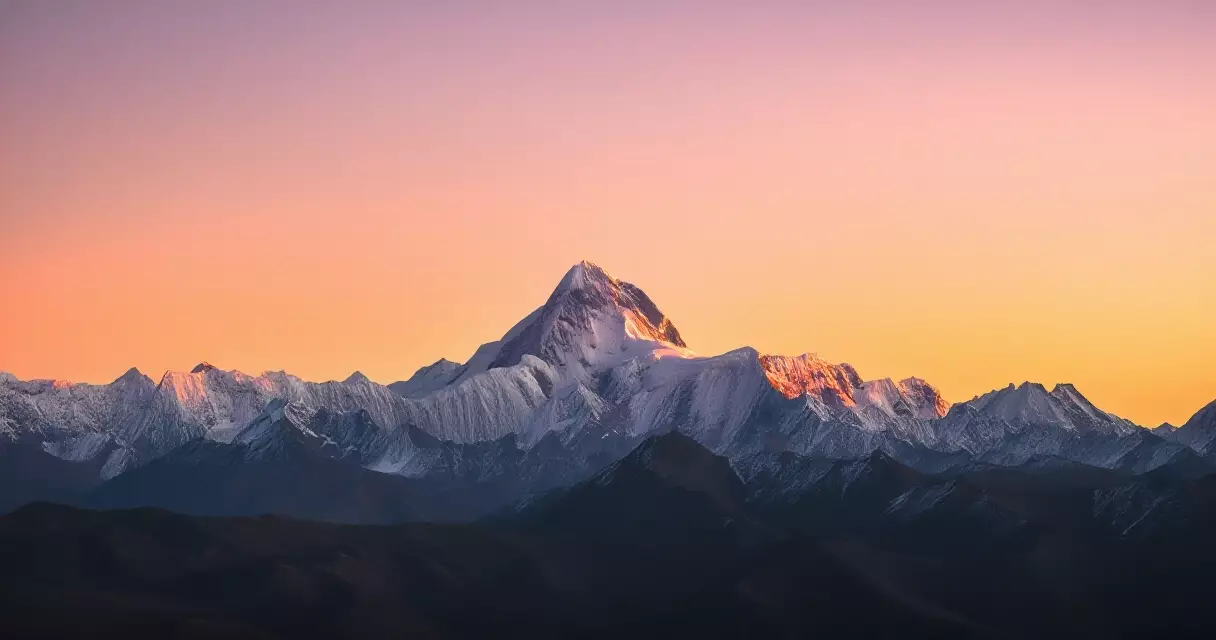 Mountain peak at sunrise representing Celeste Mountain in the indie game Celeste