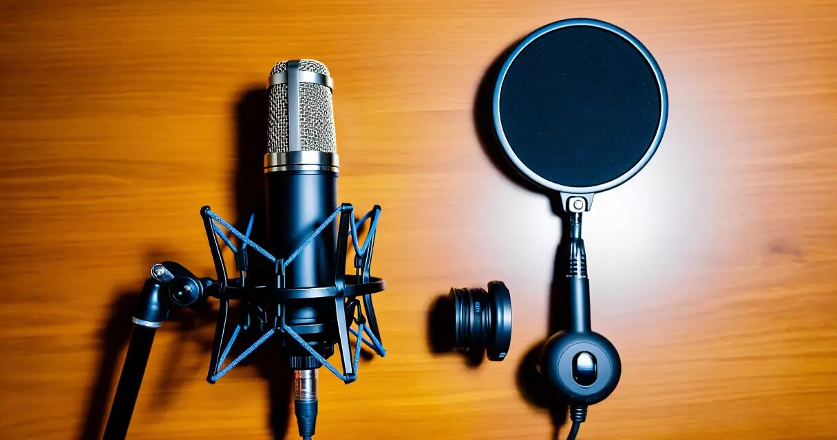 Streaming microphone accessories: boom arm, shock mount, and pop filter