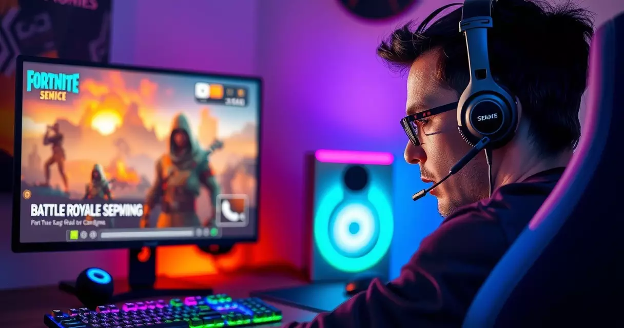Player competing in a free to play battle royale game on PC