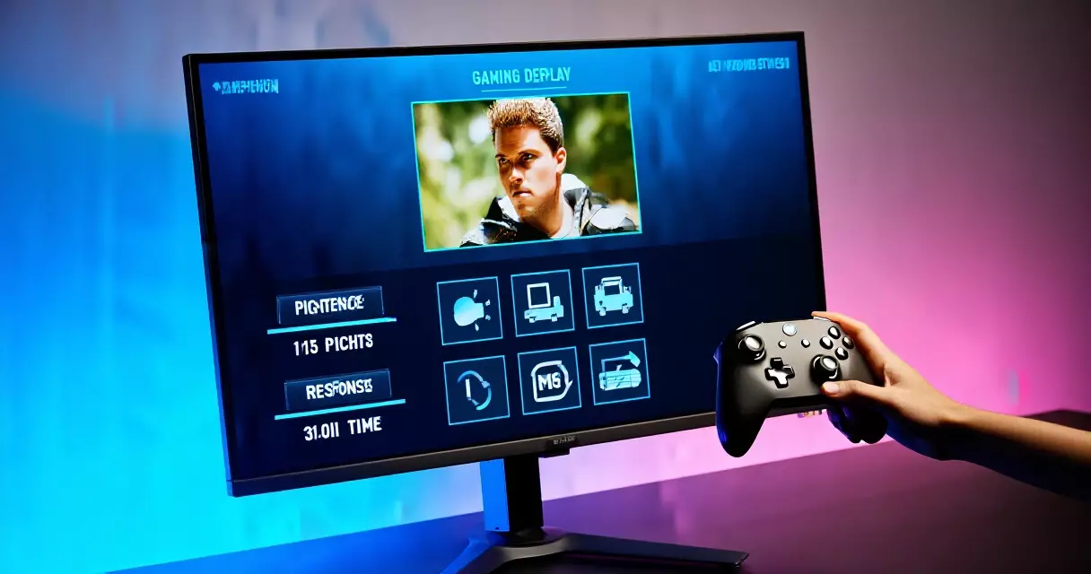 On-screen display menu of a gaming monitor showing response time and picture mode settings