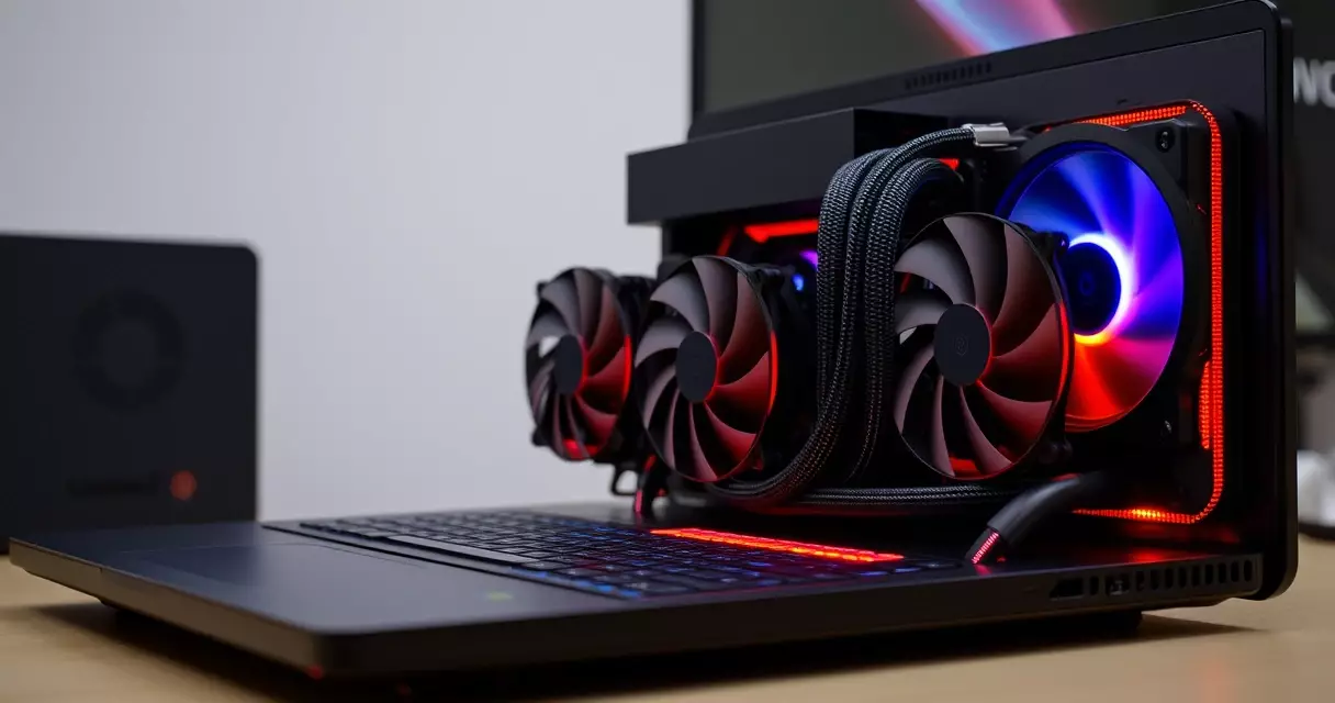 Gaming laptop internal cooling system components