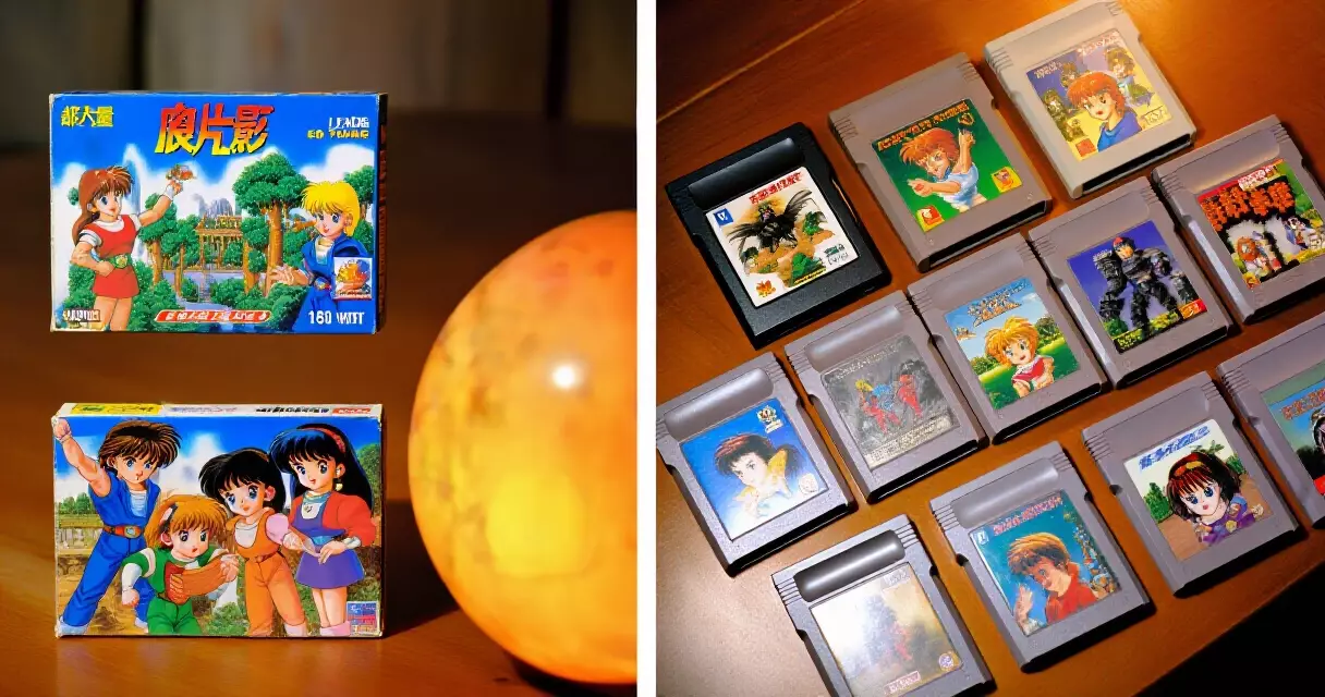 Classic RPG game cartridges and box art from the 1980s and 1990s
