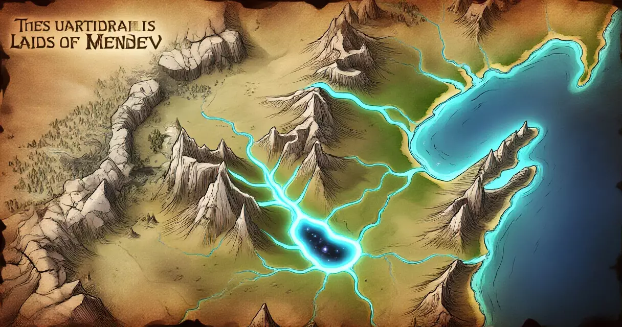Pathfinder Wrath of the Righteous world map of Mendev with the Worldwound rift