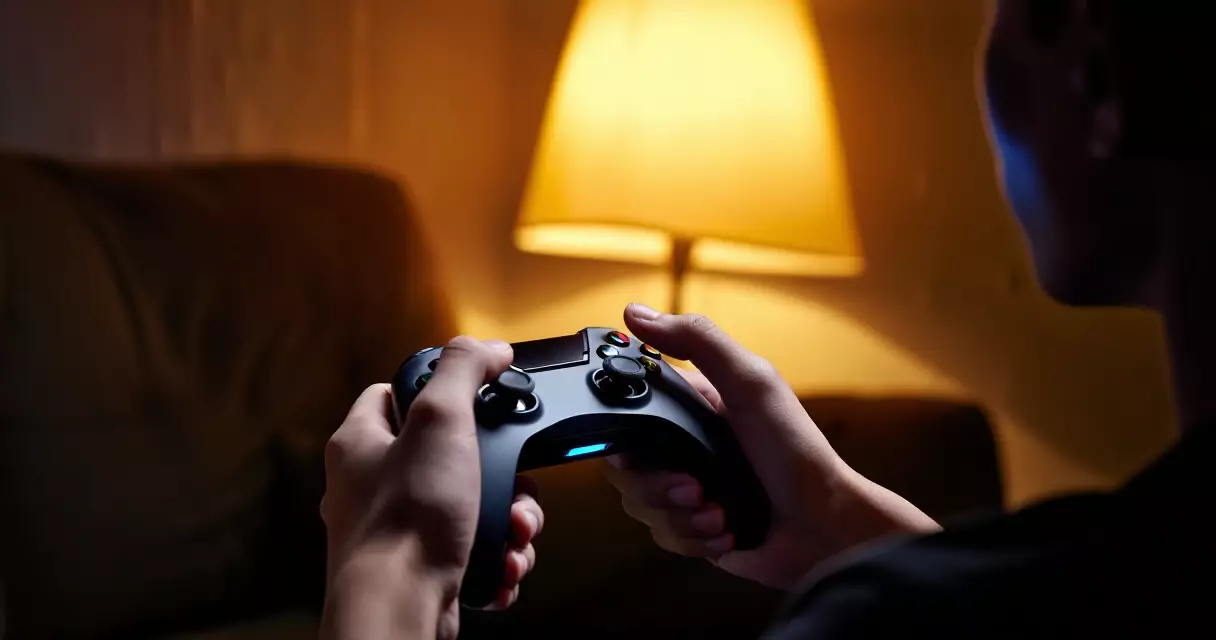 Gamer holding a controller preparing to play The Witcher 3 Remastered on a home console